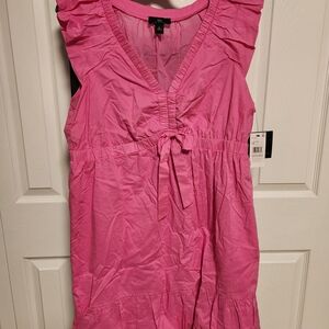 I.N. San Francisco Vibrant Pink Ruffle Mini Dress